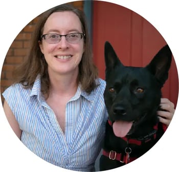 Dr. Jennifer S. Fryer and her dog Cleo