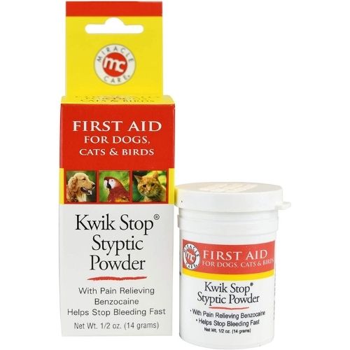 styptic powder for dog nail trimming to stop the bleeding