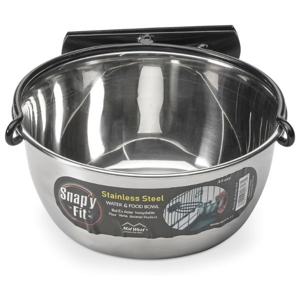 Midwest Snappy Fit Stainless Steel Crate Bowl