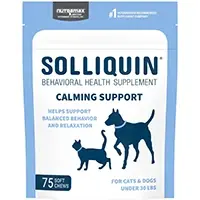 Nutramax Solliquin Soft Chew Calming Behavioral Health Supplement for Small Medium Dogs Cats